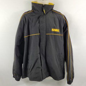 Dewalt Power Tools Lined Light Jacket Full Zip Black Yellow Mens size XL